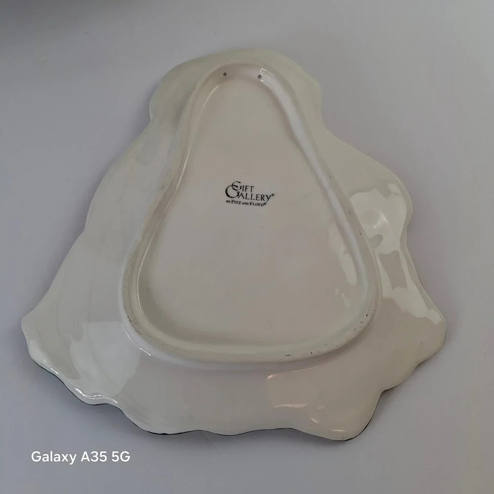 Fitz and Floyd Gift Gallery Santa and Mrs Claus Ceramic Cookie‎ Plates Christmas